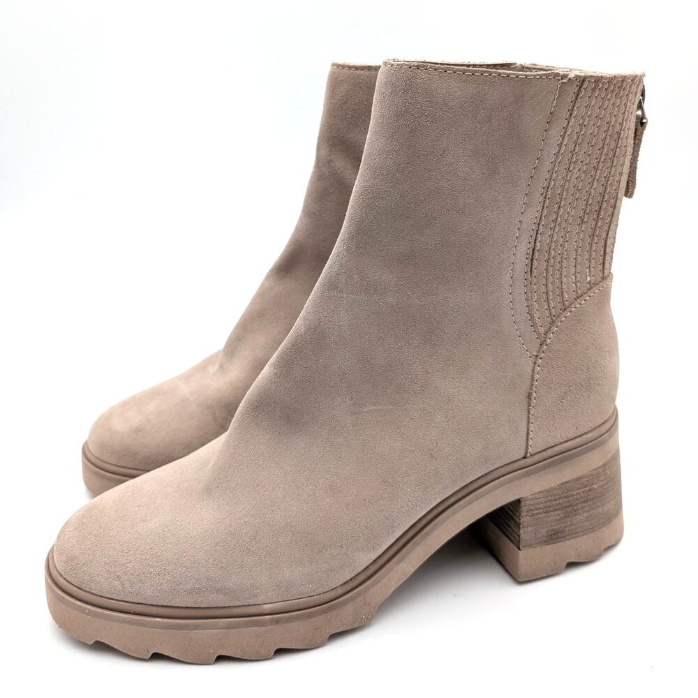 Dolce Vita Martey H2O Wide Boots Women's Taupe Suede Size US10 EU40.5
